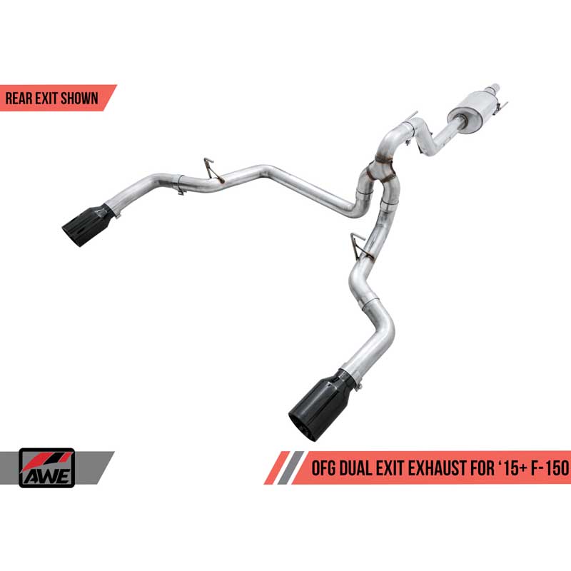 AWE Tuning | 0FG Cat-Back Exhaust 5" Black Tips - F-150 2.7T 2015-2020