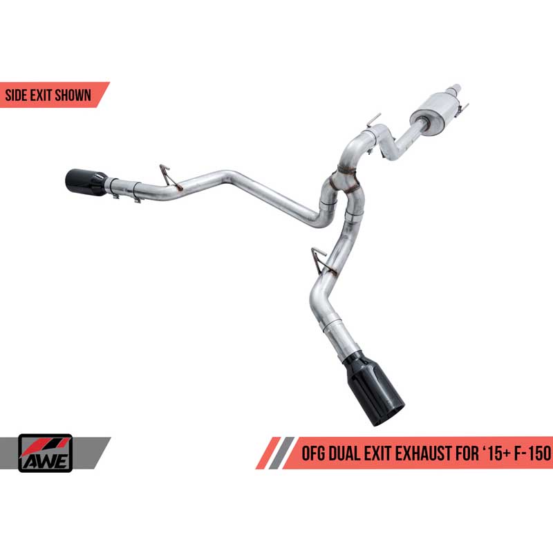 AWE Tuning | 0FG Cat-Back Exhaust 5" Black Tips - F-150 2.7T 2015-2020