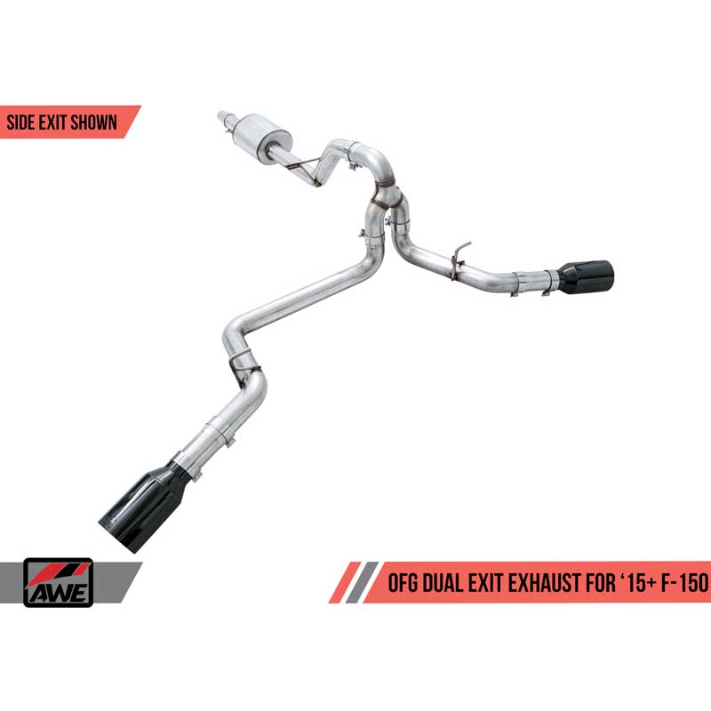 AWE Tuning | 0FG Cat-Back Exhaust 5" Black Tips - F-150 2.7T 2015-2020