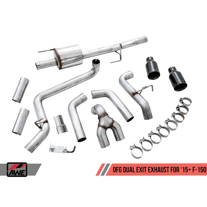 AWE Tuning | 0FG Cat-Back Exhaust 5" Black Tips - F-150 2.7T 2015-2020