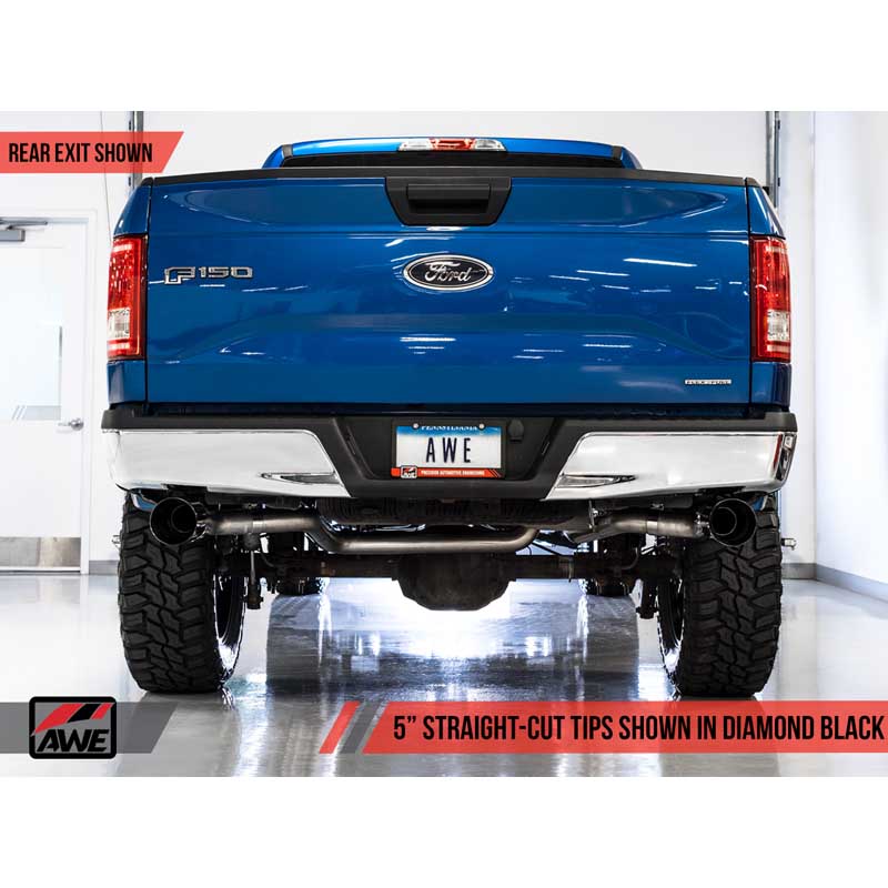 AWE Tuning | 0FG Cat-Back Exhaust 5" Black Tips - F-150 2.7T 2015-2020