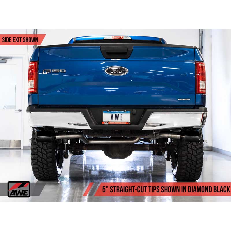 AWE Tuning | 0FG Cat-Back Exhaust 5" Black Tips - F-150 2.7T 2015-2020