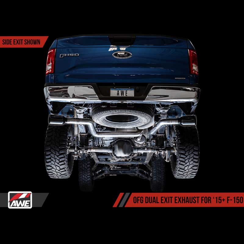 AWE Tuning | 0FG Cat-Back Exhaust 5" Black Tips - F-150 2.7T 2015-2020