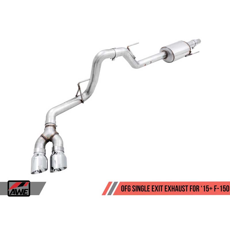 AWE Tuning | 0FG Cat-Back Exhaust 4.5" Black Tips - F-150 2.7T 2015-2020