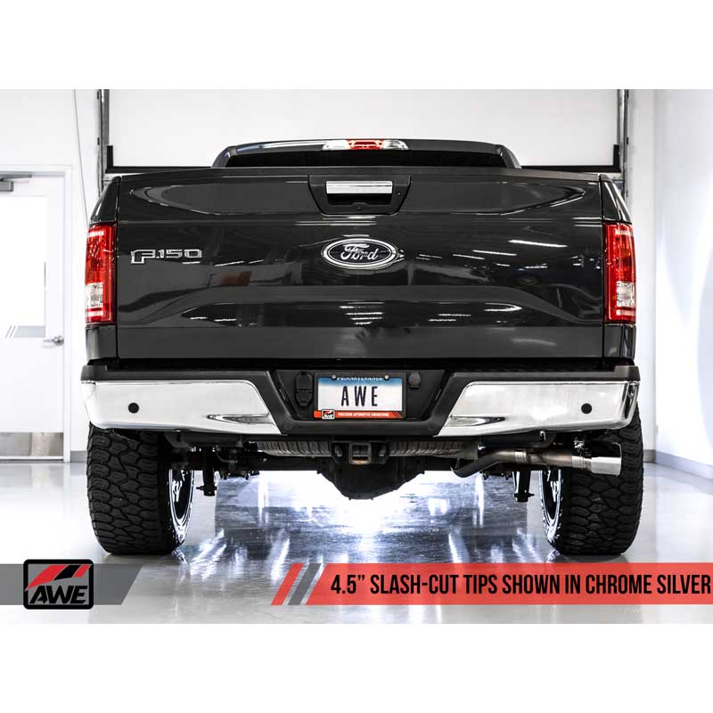 AWE Tuning | 0FG Cat-Back Exhaust 4.5" Black Tips - F-150 2.7T 2015-2020