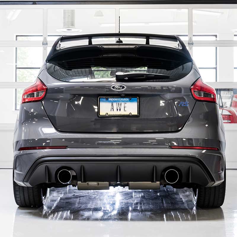 AWE Tuning | Track Cat-Back Exhaust Black Tips - Focus 2.3T 2016-2018