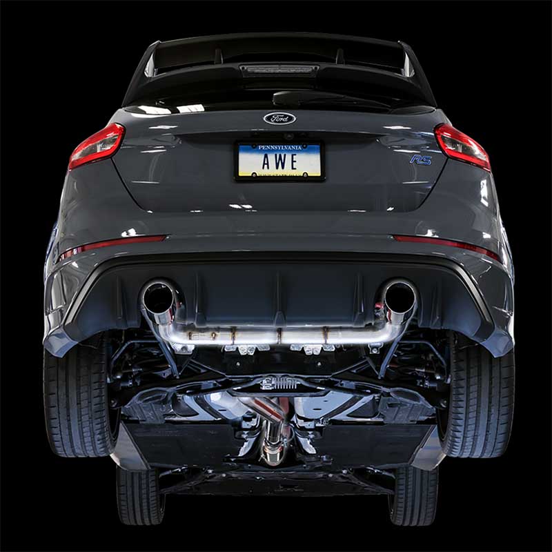 AWE Tuning | Track Cat-Back Exhaust Black Tips - Focus 2.3T 2016-2018