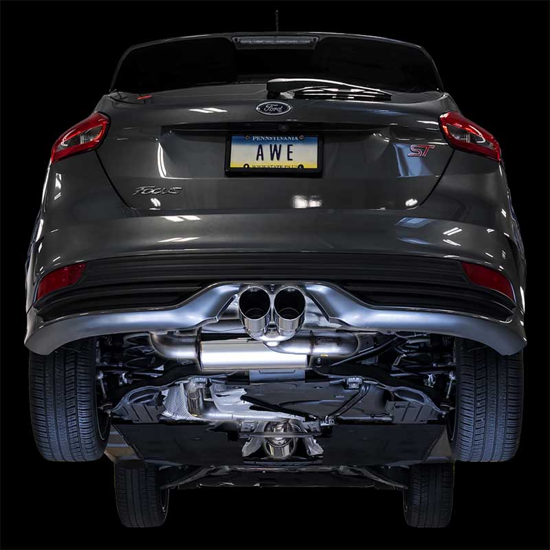 AWE Tuning | Touring Cat-Back Exhaust Black Tips - Focus 2.0T 2013-2018