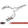 AWE Tuning | Touring Cat-Back Exhaust Quad 4" Black Tips - Mustang GT / Bullitt 5.0L 2018-2023