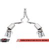 AWE Tuning | Touring Cat-Back Exhaust Quad 4" Black Tips - Mustang GT / Bullitt 5.0L 2018-2023
