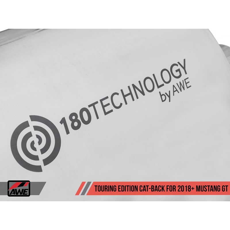 AWE Tuning | Touring Cat-Back Exhaust Quad 4" Black Tips - Mustang GT / Bullitt 5.0L 2018-2023
