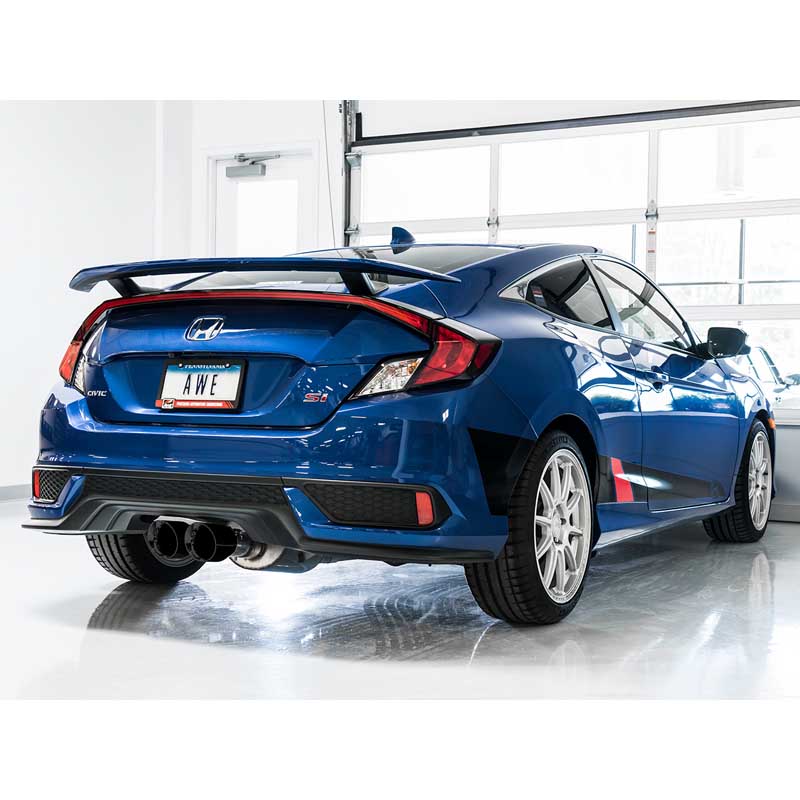 AWE Tuning | Track Cat-Back Exhaust Dual Black Tips - Civic 1.5T 2017-2020