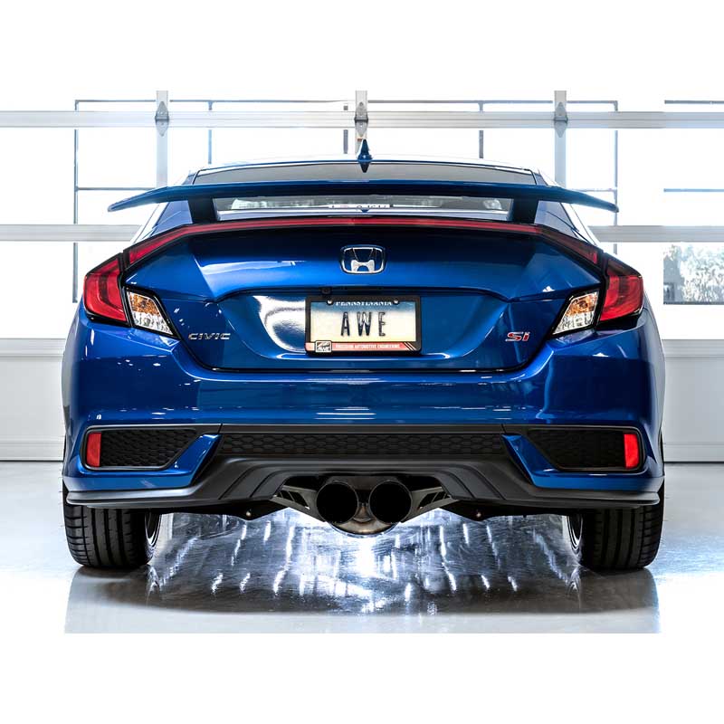 AWE Tuning | Track Cat-Back Exhaust Dual Black Tips - Civic 1.5T 2017-2020