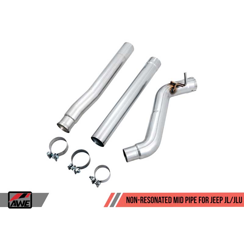 AWE Tuning | Non-Resonated Mid Pipe - Wrangler (JL) 2.0T / 3.6L 2018-2023