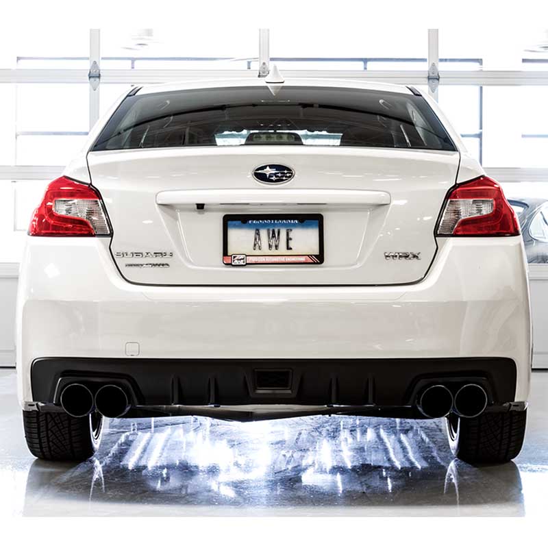 AWE Tuning | Touring Cat-Back Exhaust Black Tips - WRX Limited / Premium 2.0T 2015-2021