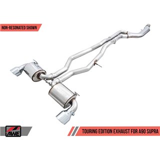 AWE Tuning | Touring Cat-Back Resonated Exhaust 5" Black Tips - GR Supra 3.0T 2020-2023
