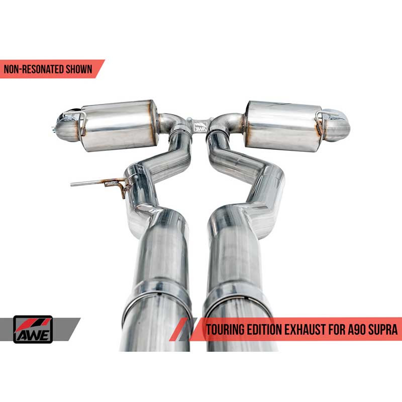 AWE Tuning | Touring Cat-Back Resonated Exhaust 5" Black Tips - GR Supra 3.0T 2020-2023