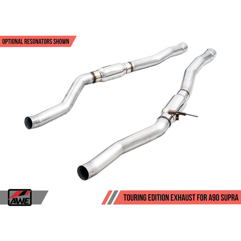 AWE Tuning | Touring Cat-Back Resonated Exhaust 5" Black Tips - GR Supra 3.0T 2020-2023