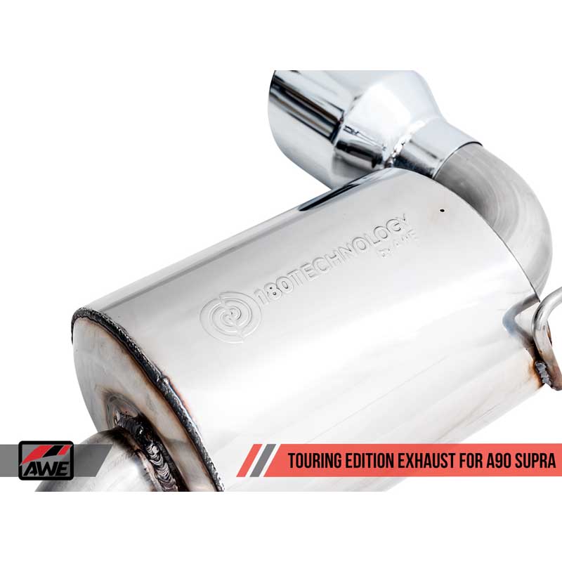 AWE Tuning | Touring Cat-Back Resonated Exhaust 5" Black Tips - GR Supra 3.0T 2020-2023