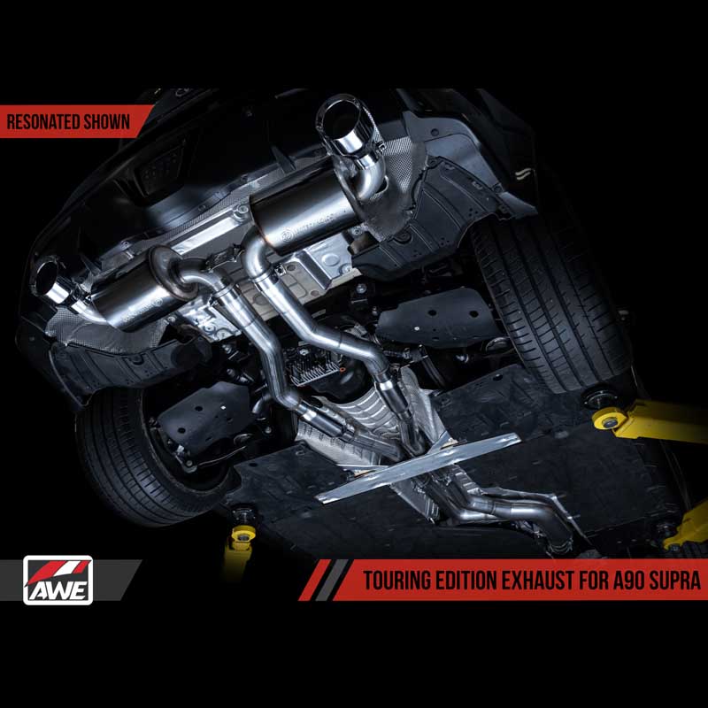 AWE Tuning | Touring Cat-Back Resonated Exhaust 5" Black Tips - GR Supra 3.0T 2020-2023