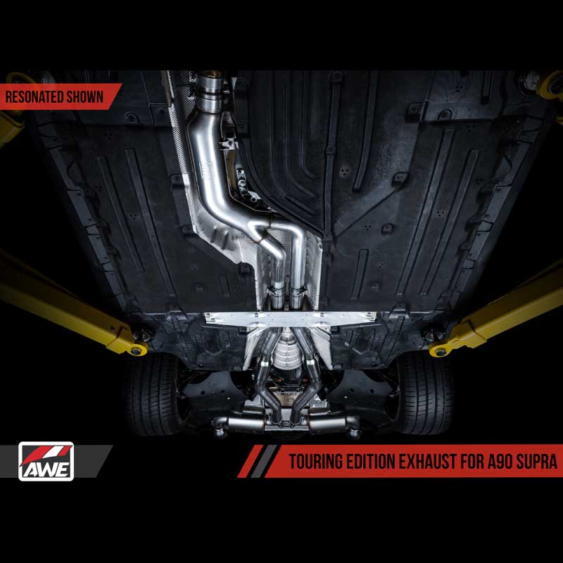 AWE Tuning | Touring Cat-Back Resonated Exhaust 5" Black Tips - GR Supra 3.0T 2020-2023