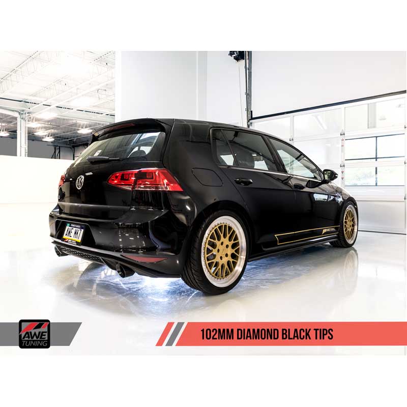 AWE Tuning | Track Cat-Back Exhaust Black Tips - GTI 2.0T 2015-2017
