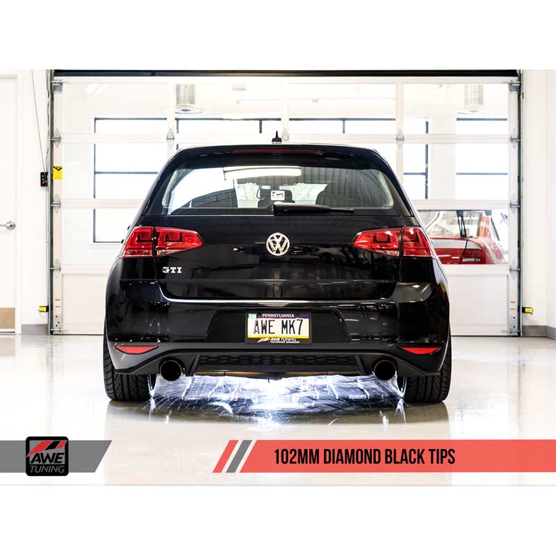 AWE Tuning | Track Cat-Back Exhaust Black Tips - GTI 2.0T 2015-2017