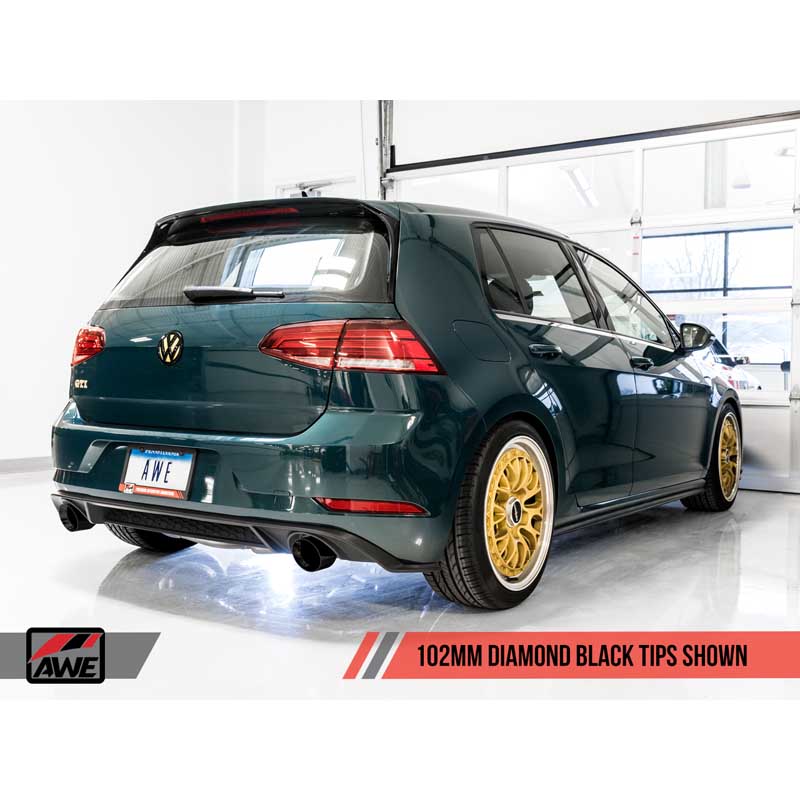 AWE Tuning | Track Cat-Back Exhaust Black Tips - GTI 2.0T 2018-2021