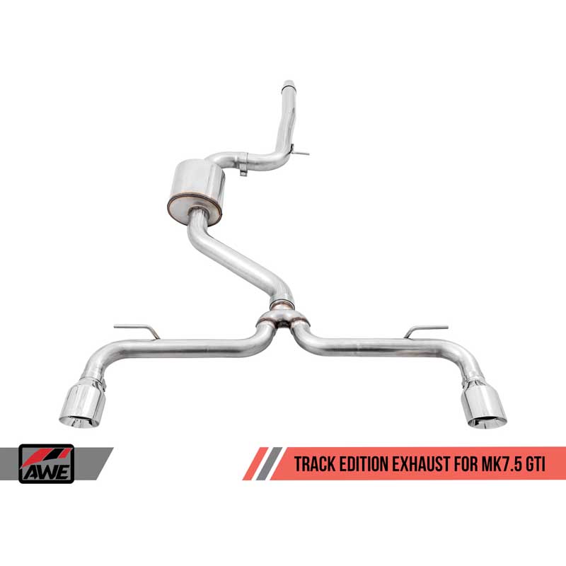 AWE Tuning | Track Cat-Back Exhaust Black Tips - GTI 2.0T 2018-2021