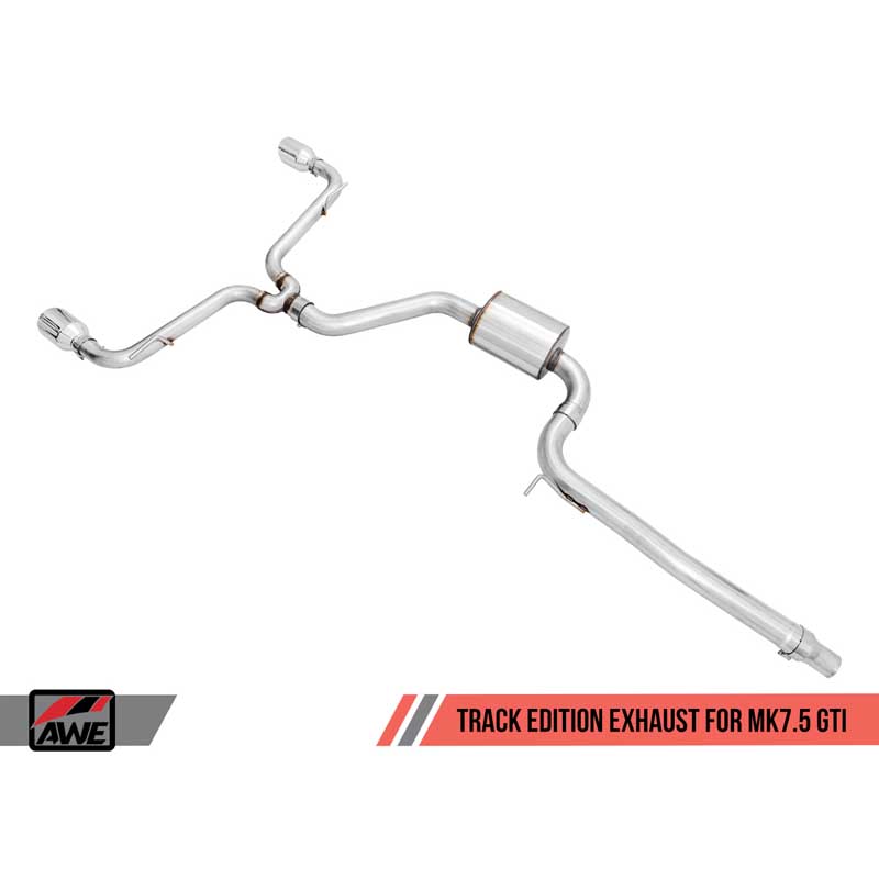 AWE Tuning | Track Cat-Back Exhaust Black Tips - GTI 2.0T 2018-2021