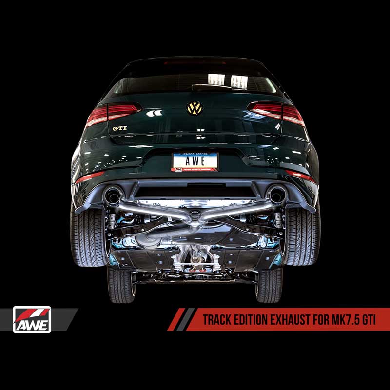 AWE Tuning | Track Cat-Back Exhaust Black Tips - GTI 2.0T 2018-2021