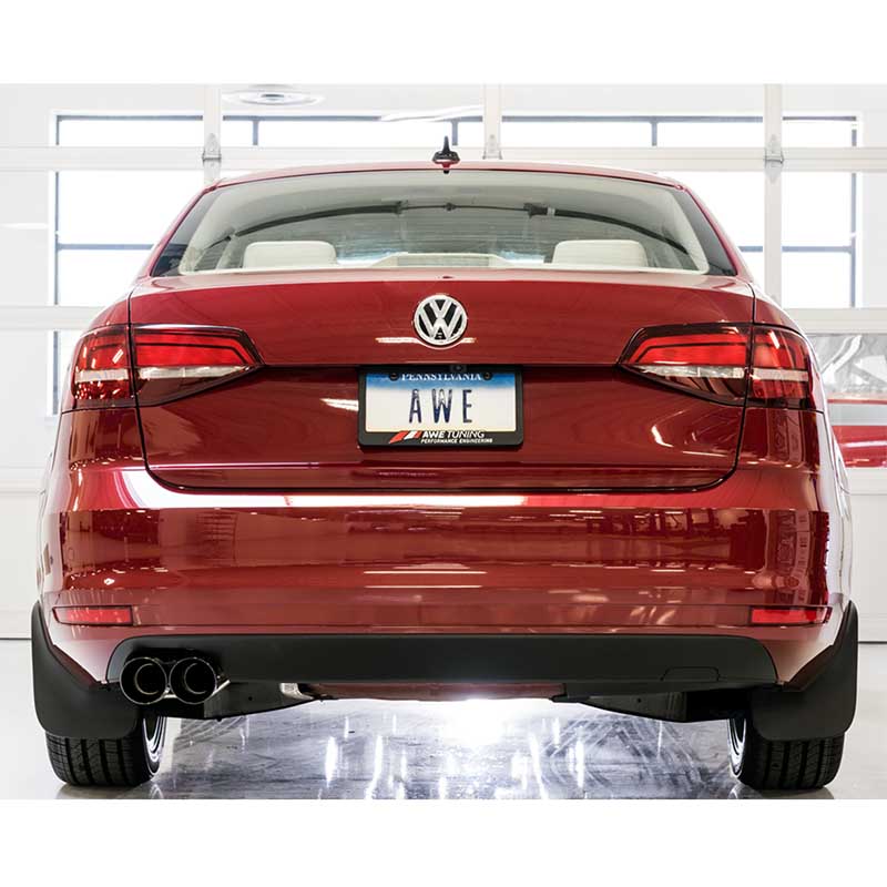 AWE Tuning | Track Cat-Back Exhaust Black Tips - Jetta 1.4T 2016-2018