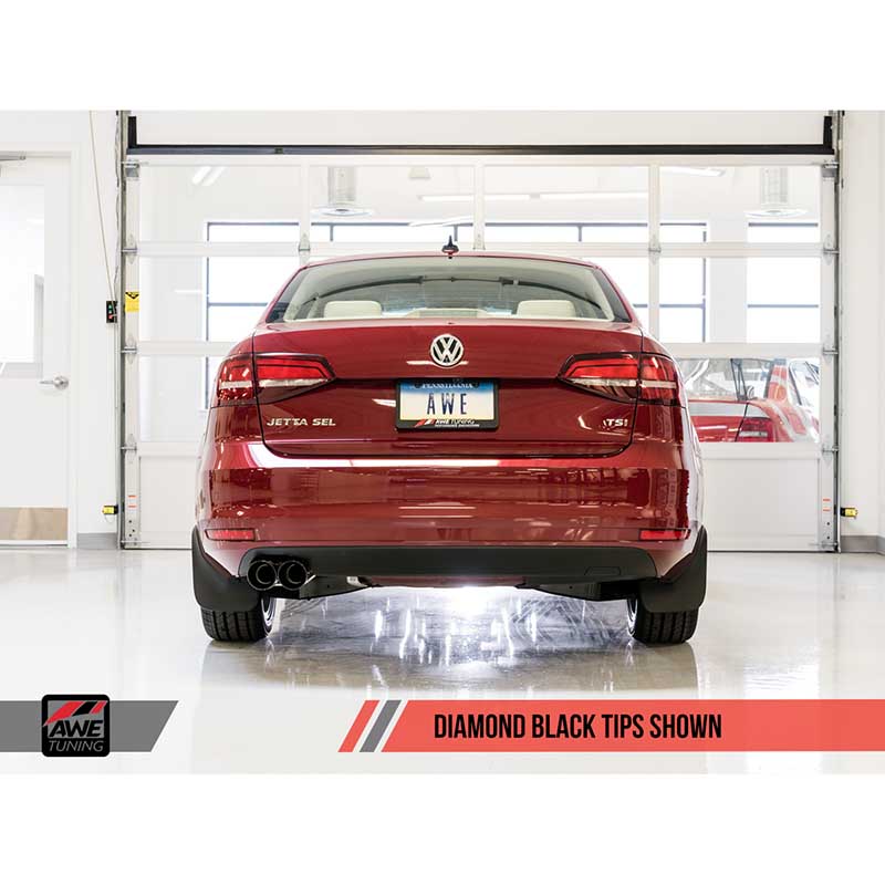 AWE Tuning | Track Cat-Back Exhaust Black Tips - Jetta 1.8T / 2.0L 2011-2018