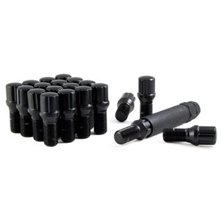 Gorilla | Lug Bolts (20) - Acorn - Black Chrome - 12MM X 1.50