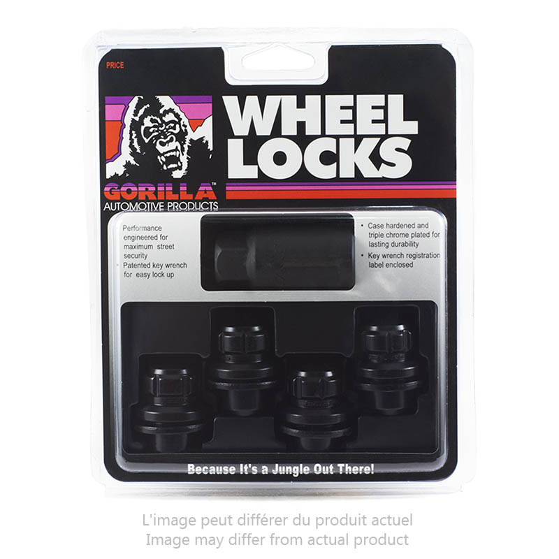 Gorilla | Lug Nut Locks (4) - Short Shank - Black Chrome - 12MM X 1.50