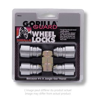Gorilla | Lug Nut Locks (4) - Acorn Guard Lock - Chrome - 12MM X 1.50