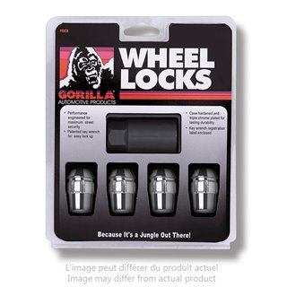 Gorilla | Lug Nut Locks (4) - Acorn - Chrome - 14MM X 1.50
