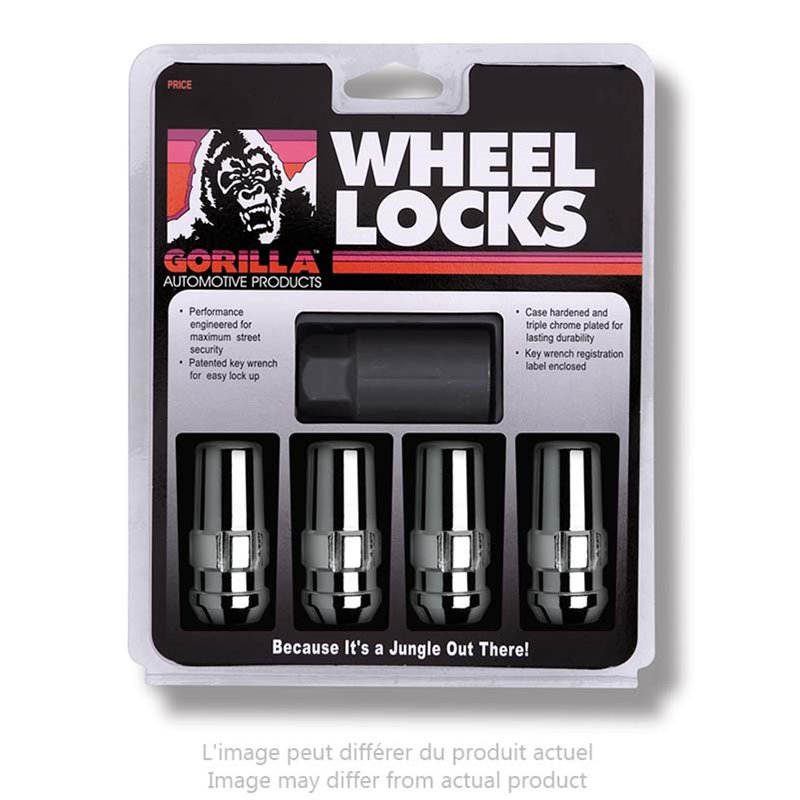 Gorilla | Lug Nut Locks (4) - Acorn Duplex - Chrome - 14MM X 1.50