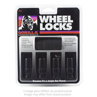 Gorilla | Lug Nut Locks (4) - Acorn Duplex - Black Chrome - 14MM X 1.50