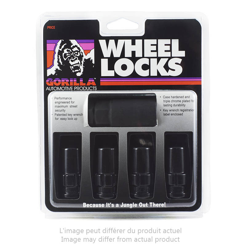Gorilla | Lug Nut Locks (4) - Acorn Duplex - Black Chrome - 14MM X 1.50
