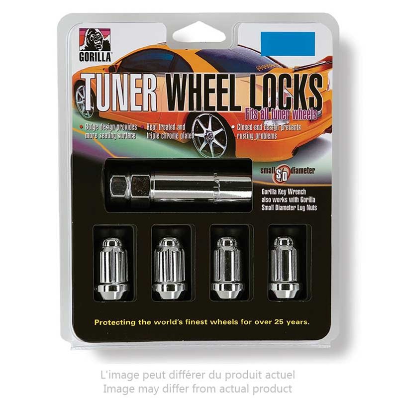 Gorilla | Lug Nut Locks (4) - Acorn - Chrome - 12MM X 1.50