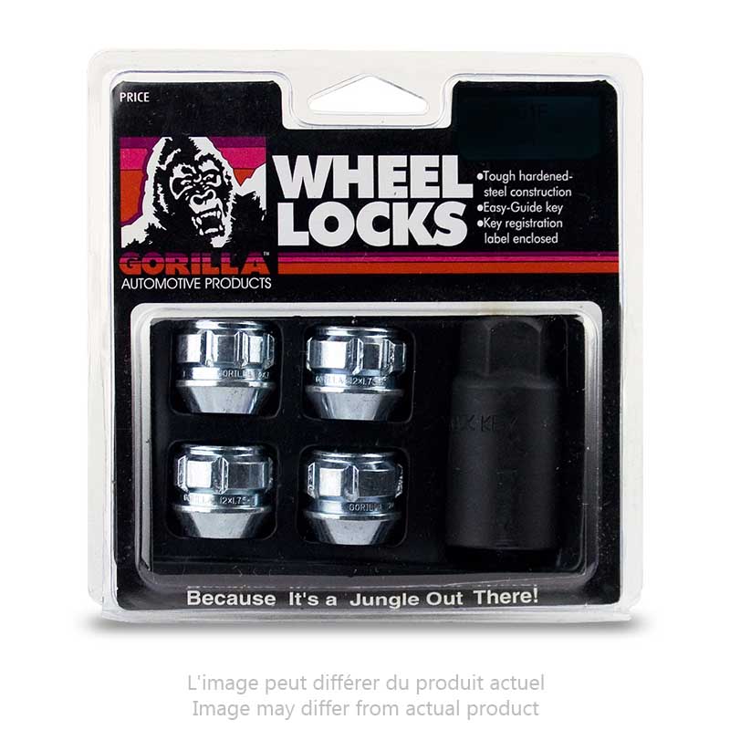 Gorilla | Lug Nut Locks (4) - Acorn Open End - Chrome - 12MM X 1.50