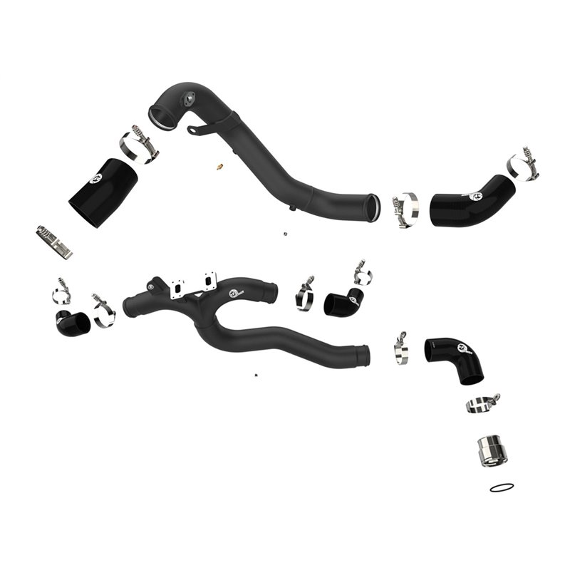 aFe Power | BladeRunner 3 IN Aluminum Hot and Cold Charge Pipe Kit Black - Stinger 3.3T 2018-2023