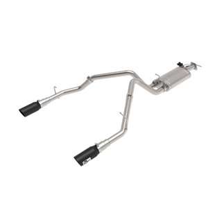 aFe Power | Gemini XV 3 IN 304 Stainless Steel Cat-Back Exhaust System w/Cut-Out Black - Ram 1500 5.7L 2019-2023