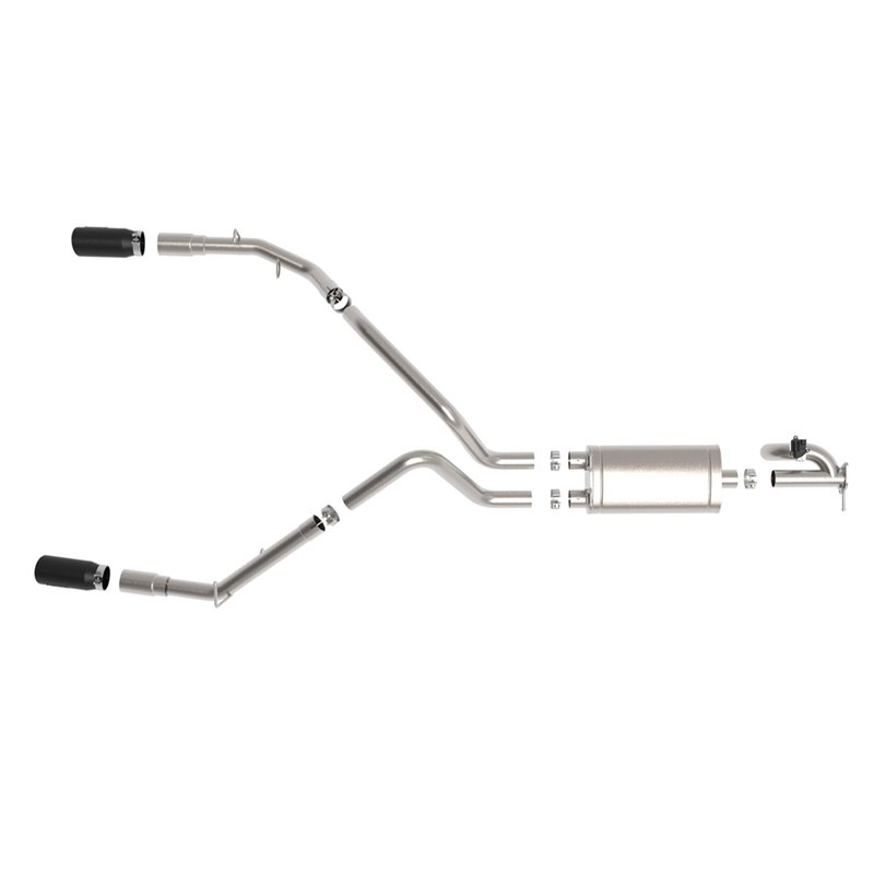 aFe Power | Gemini XV 3 IN 304 Stainless Steel Cat-Back Exhaust System w/Cut-Out Black - Ram 1500 5.7L 2019-2023