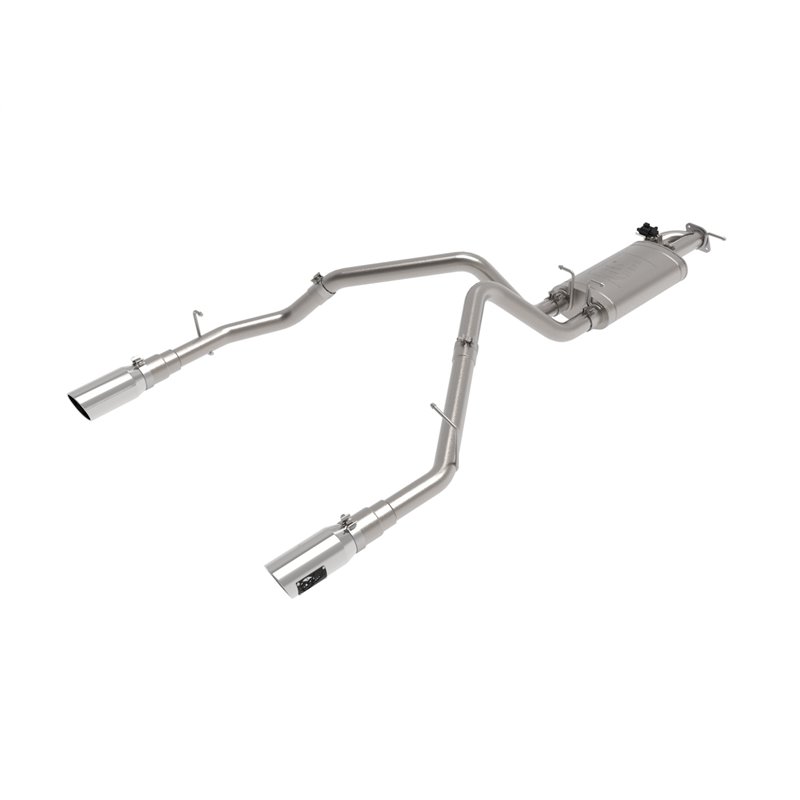 aFe Power | Gemini XV 3 IN 304 Stainless Steel Cat-Back Exhaust System w/Cut-Out Polished - Ram 1500 5.7L 2019-2023