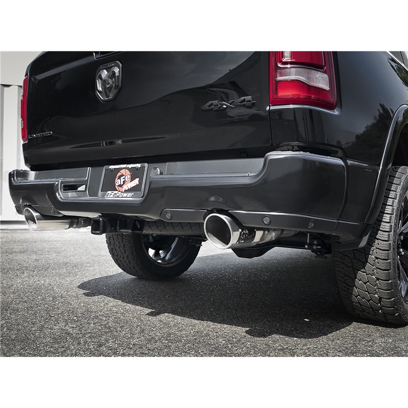 aFe Power | Gemini XV 3 IN 304 Stainless Steel Cat-Back Exhaust System w/Cut-Out Polished - Ram 1500 5.7L 2019-2023