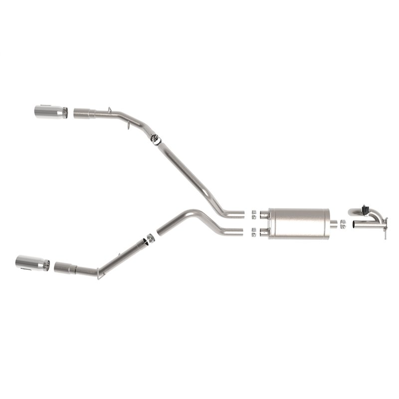 aFe Power | Gemini XV 3 IN 304 Stainless Steel Cat-Back Exhaust System w/Cut-Out Polished - Ram 1500 5.7L 2019-2023