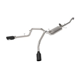aFe Power | Gemini XV 3 IN 304 Stainless Steel Cat-Back Exhaust System w/Cut-Out Black - F-150 5.0L 2020-2021