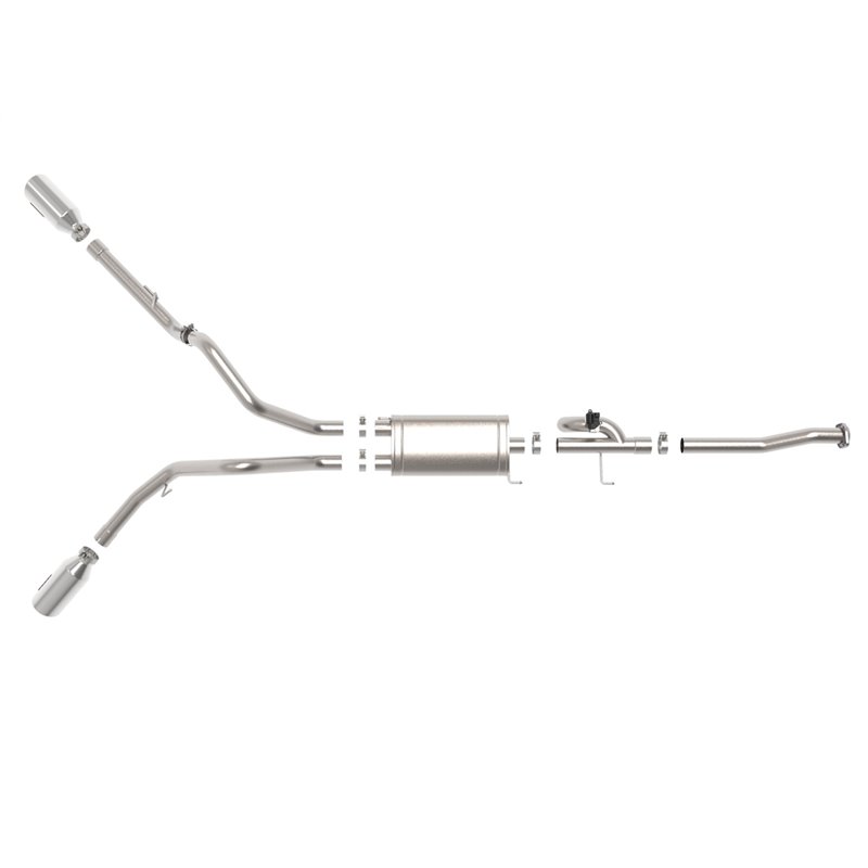aFe Power | Gemini XV 3 IN 304 Stainless Steel Cat-Back Exhaust System w/Cut-Out Polished - Ram 1500 / F-150 5.7L / 5.0L 2019-20